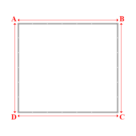 Bâche plate rectangle sur mesure en Membrane PVC 670gr/m² Blanc RAL 9016 - 3.40x3.04m