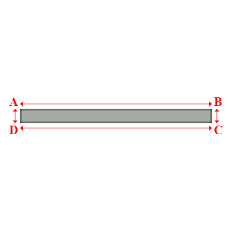 Bâche plate rectangle sur mesure en Membrane PVC 670gr/m² Gris clair RAL 7038 - 6.03x0.44m