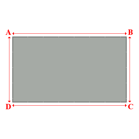 Bâche plate rectangle sur mesure en Membrane PVC 670gr/m² Gris clair RAL 7038 - 7.30x4.20m