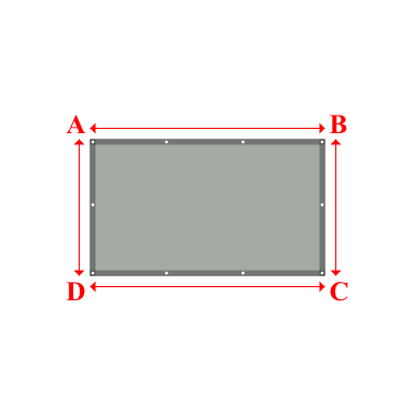 Bâche plate rectangle sur mesure en Membrane PVC 670gr/m² Gris clair RAL 7038 - 2.15x1.25m