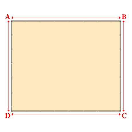 Bâche plate rectangle sur mesure en Membrane PVC 670gr/m² Beige ral 1015 - 6.00x5.00m