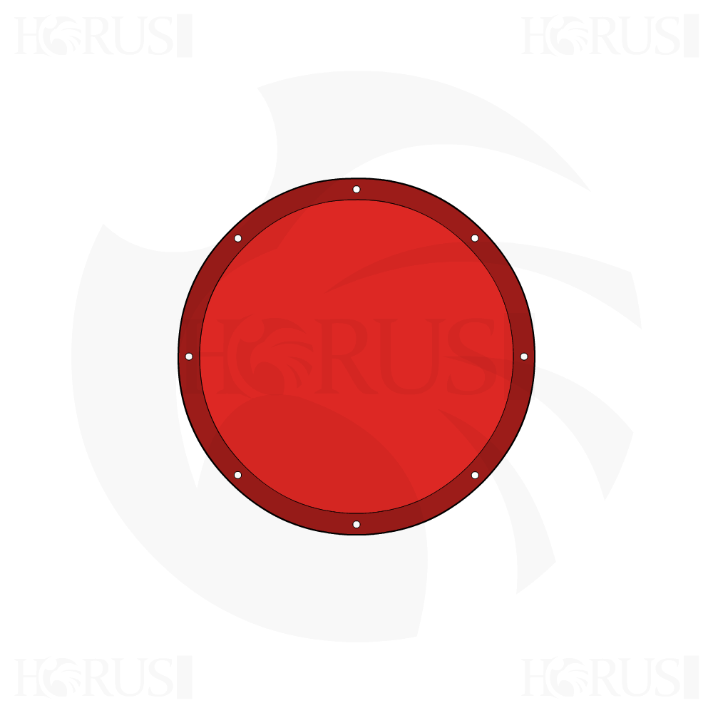 Bâche plate ronde en Membrane PVC 670gr/m² Rouge RAL 3002 d'une diamètre de 1m