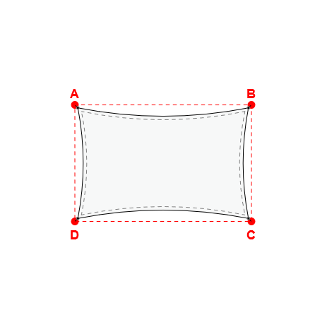 Voile d'ombrage rectangle en Soltis Horizon 86 Snow White 86-50690 - 4,83x3,13x4,83x3,13m