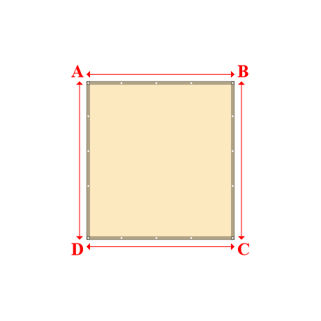 Bâche plate rectangle sur mesure en Membrane PVC 670gr/m² Beige ral 1015 - 2.12x2.27m