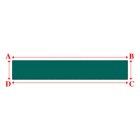 Bâche plate rectangle sur mesure en Membrane PVC 670gr/m² Vert industrie RAL 6026 - 15.00x2.50m