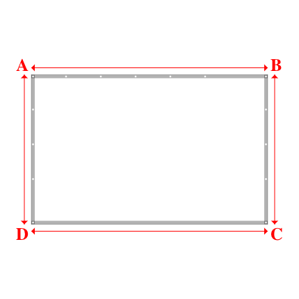 Bâche plate rectangle sur mesure en Membrane PVC 670gr/m² Blanc RAL 9016 - 3.40x2.15m