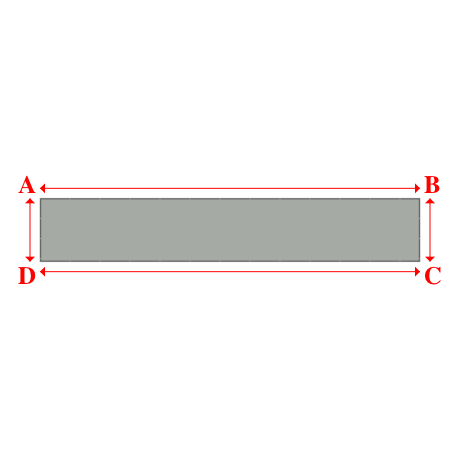 Bâche plate rectangle sur mesure en Membrane PVC 670gr/m² Gris clair RAL 7038 - 15.00x2.50m