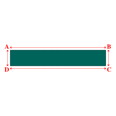 Bâche plate rectangle sur mesure en Membrane PVC 670gr/m² Vert industrie RAL 6026 - 15.00x2.50m