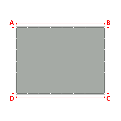 Bâche plate rectangle sur mesure en Membrane PVC 670gr/m² Gris clair RAL 7038 - 3.10x2.35m