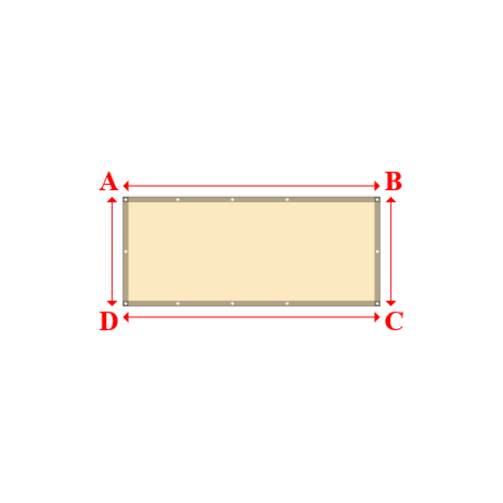 Bâche plate rectangle sur mesure en Toile PVC Microperforée Protect meshes 332, 340gr/m² Beige - 2.35x1.00m