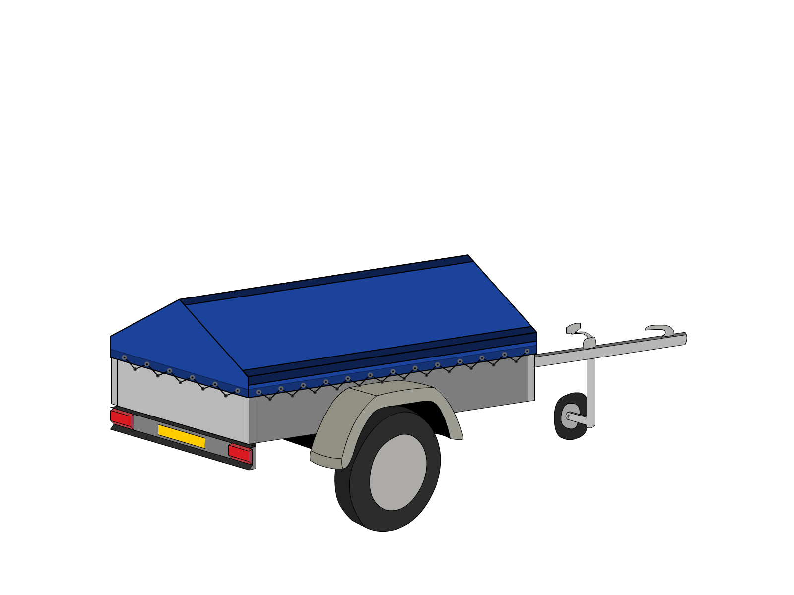 Bâche pour remorque bagagère Basse flèche en Protect covert 905F3 900gr/m², toile PVC Etanche Bleu foncé