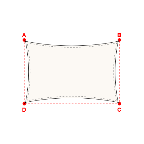 Voile d'ombrage rectangle en Soltis Perform 92 Blanc 92-2044 - 5,95x3,93x5,95x3,93m