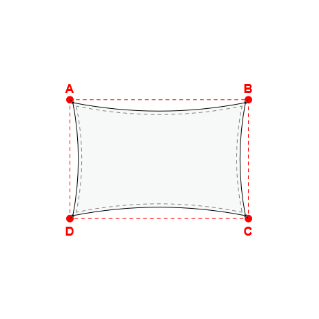 Voile d'ombrage rectangle en Soltis Horizon 86 Snow White 86-50690 - 5,01x3,28x5,01x3,28m