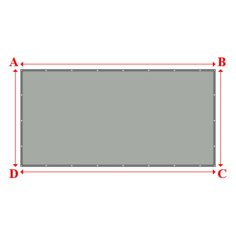 Bâche plate rectangle sur mesure en Membrane PVC 670gr/m² Gris clair RAL 7038 - 4.40x2.20m
