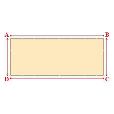 Bâche plate rectangle sur mesure en Membrane PVC 670gr/m² Beige ral 1015 - 5.50x2.20m