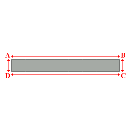 Bâche plate rectangle sur mesure en Membrane PVC 670gr/m² Gris clair RAL 7038 - 13.00x1.50m