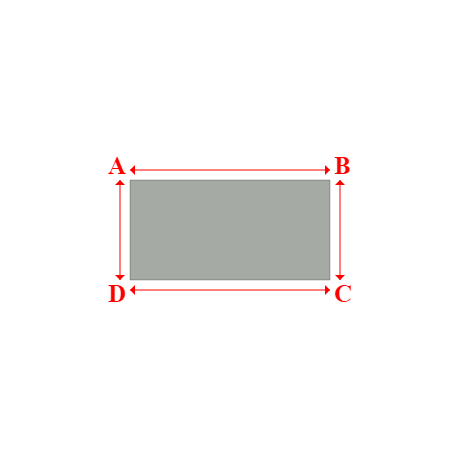 Bâche plate rectangle sur mesure en Membrane PVC 670gr/m² Gris clair RAL 7038 - 2.00x1.00m