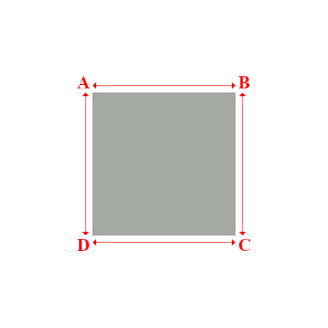 Bâche plate rectangle sur mesure en Membrane PVC 670gr/m² Gris clair RAL 7038 - 2.00x2.00m