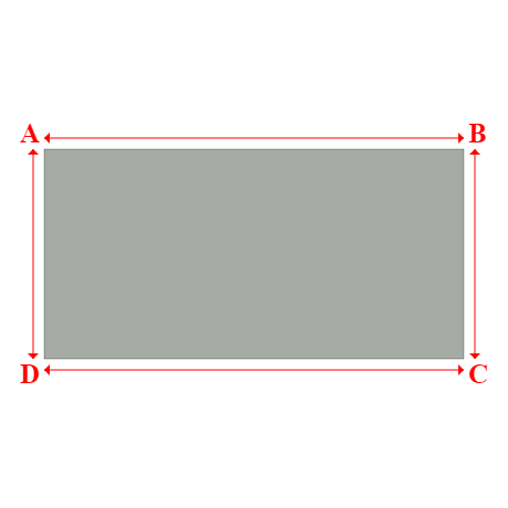 Bâche plate rectangle sur mesure en Membrane PVC 670gr/m² Gris clair RAL 7038 - 4.00x2.00m