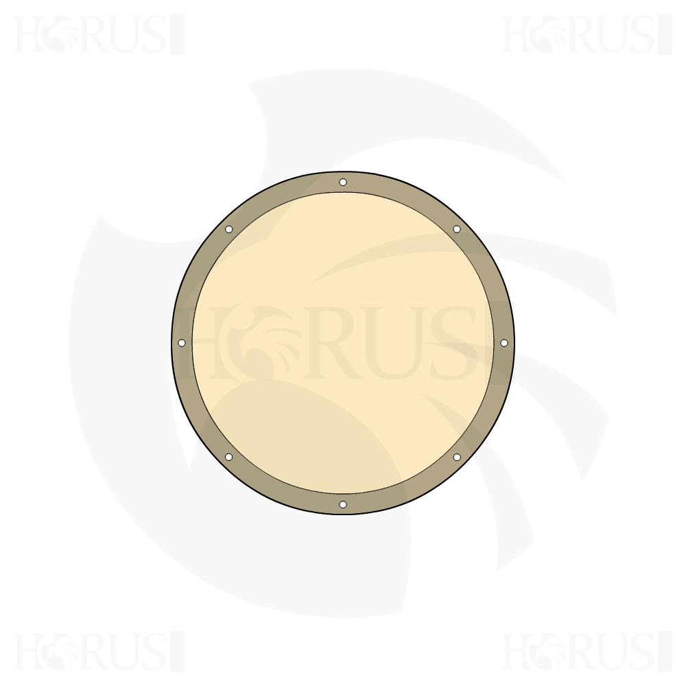 Bâche plate ronde en Membrane PVC 670gr/m² Beige ral 1015 d'une diamètre de 3m