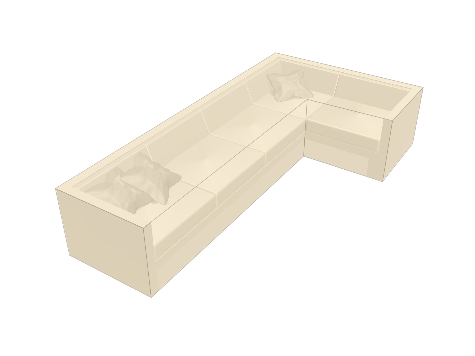Canapé d'angle de jardin en Membrane PVC 670gr/m² Beige ral 1015