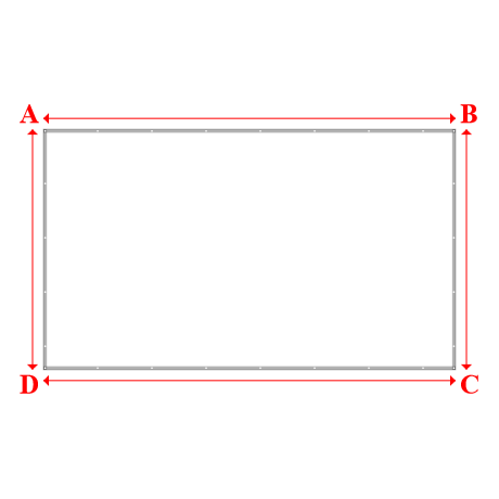 Bâche plate rectangle sur mesure en Membrane PVC 670gr/m² Blanc RAL 9016 - 6.00x3.50m