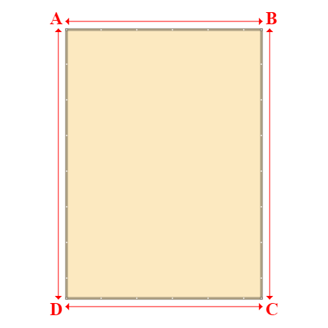 Bâche plate rectangle sur mesure en Membrane PVC 670gr/m² Beige ral 1015 - 4.00x5.50m