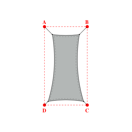 Voile d'ombrage rectangle en Soltis Lounge 96 Galet 96-2171 - 1,89x4,69x2,49x4,69m