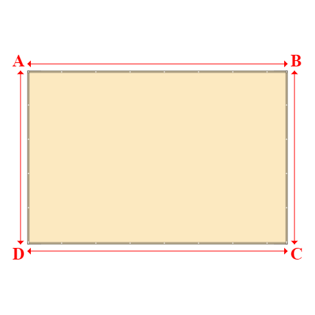 Bâche plate rectangle sur mesure en Membrane PVC 670gr/m² Beige ral 1015 - 6.00x4.00m