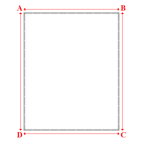 Bâche plate rectangle sur mesure en Membrane PVC 670gr/m² Blanc RAL 9016 - 3.39x4.19m