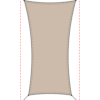 Voile d'ombrage rectangle en Soltis Lounge 96 Sandy beige 96-2135 - 3,59x6,59x2,99x6,59m