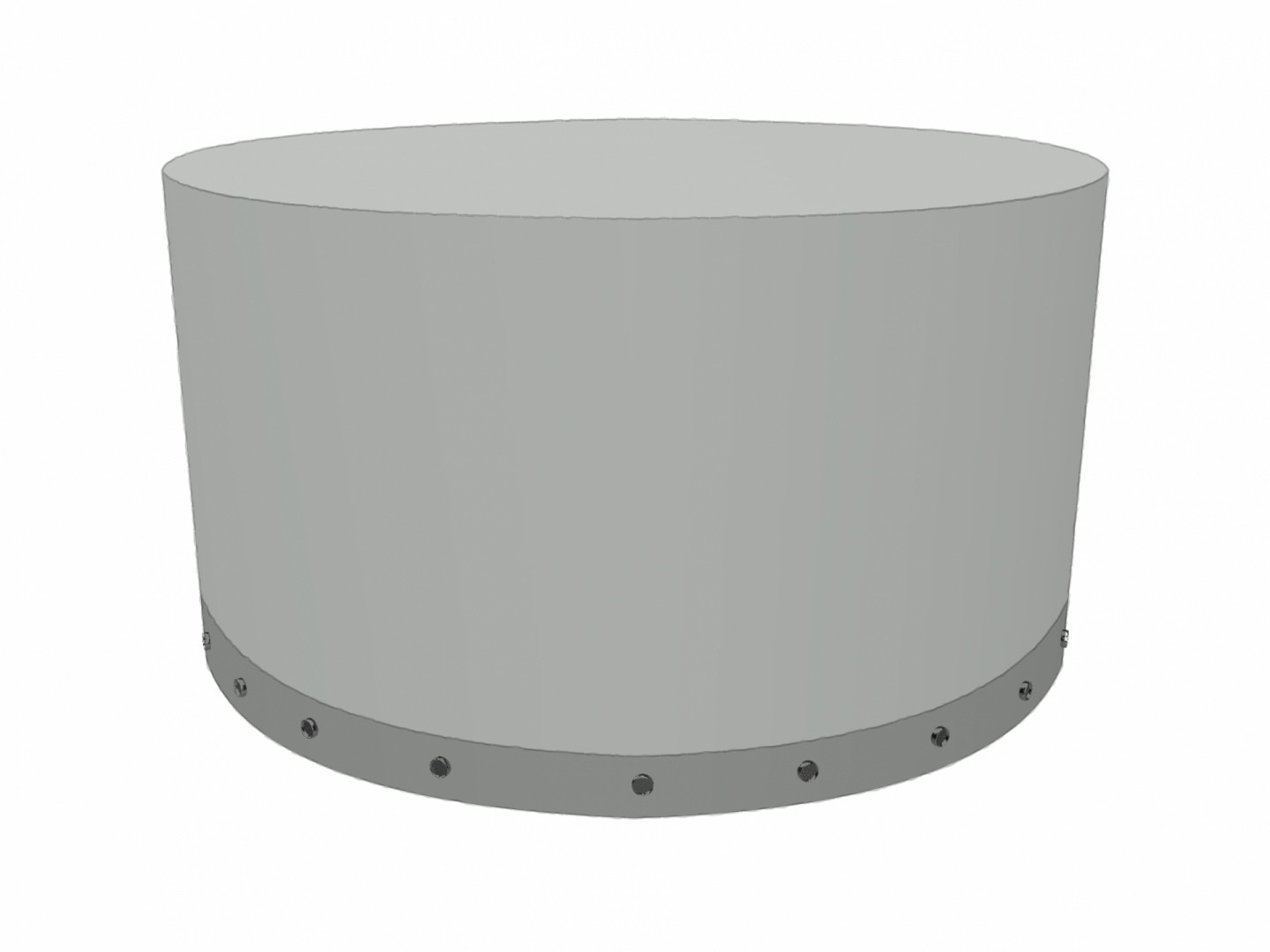 Housse Ronde en Membrane PVC 670gr/m² Gris clair RAL 7038