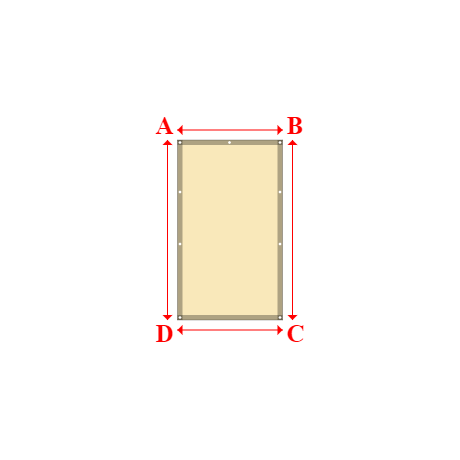 Bâche plate rectangle sur mesure en Toile PVC Microperforée Protect meshes 362, 430gr/m² Beige - 1.05x1.80m