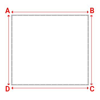 Bâche plate rectangle sur mesure en Membrane PVC 670gr/m² Blanc RAL 9016 - 3.95x3.60m