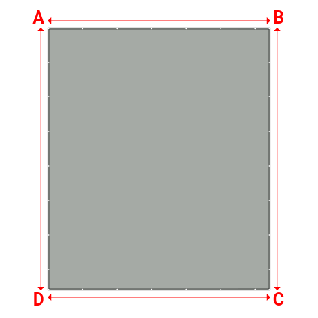 Bâche plate rectangle sur mesure en Membrane PVC 670gr/m² Gris clair RAL 7038 - 5.50x6.50m