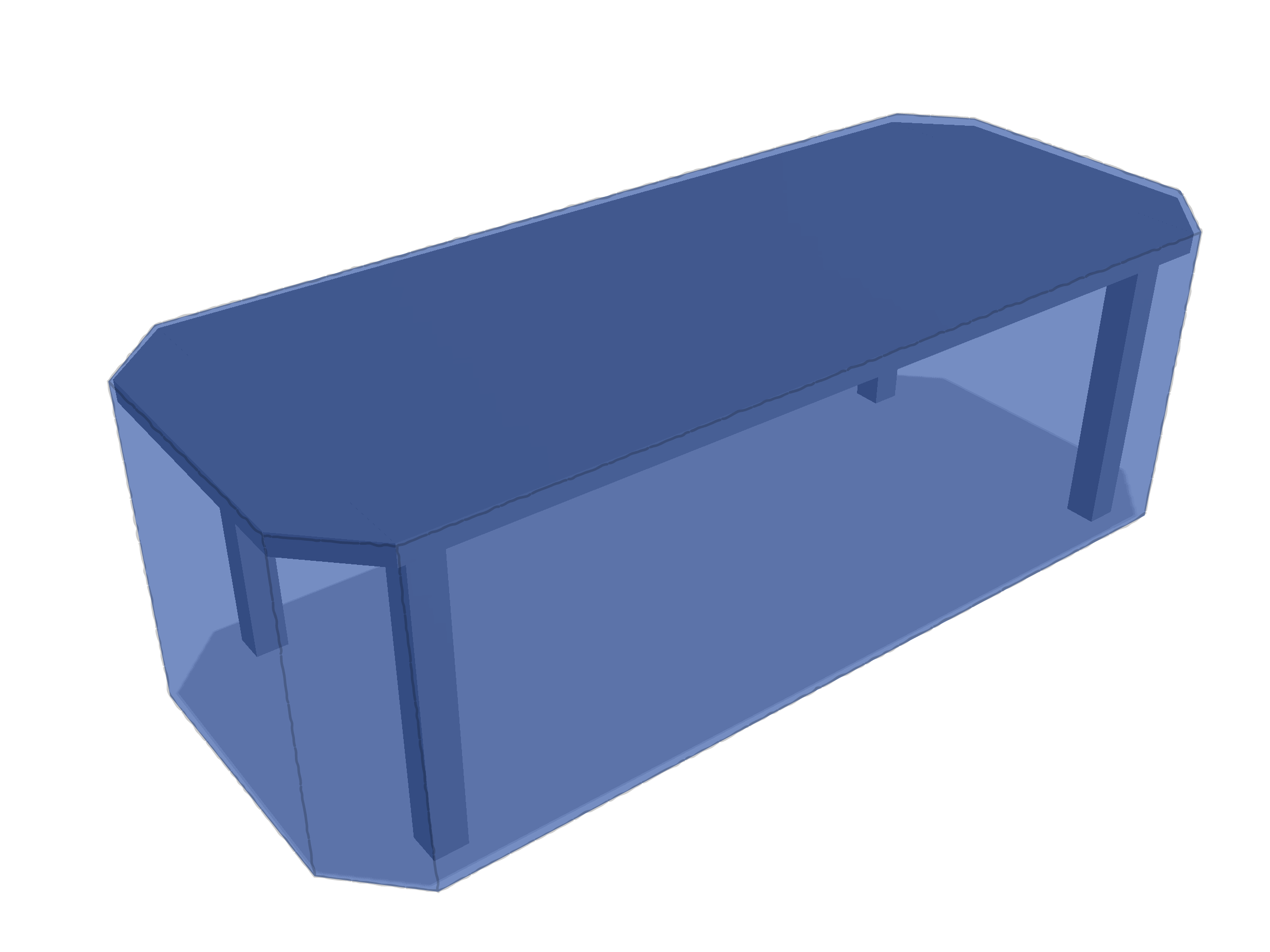 Table de jardin octogonale en Membrane PVC 670gr/m² Bleu foncé RAL 5002