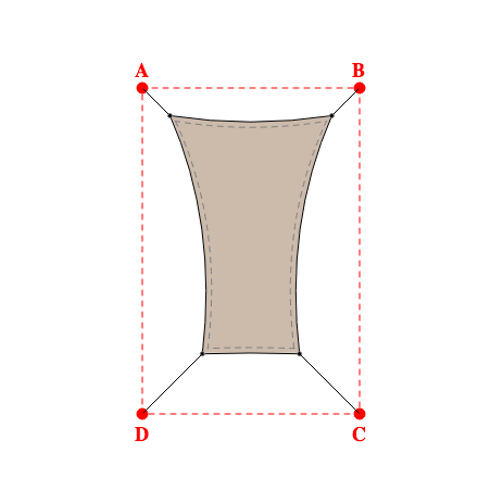 Voile d'ombrage rectangle en Soltis Lounge 96 Sandy beige 96-2135 - 1,49x2,19x0,89x2,19m