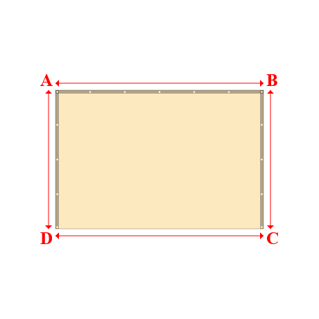 Bâche plate rectangle sur mesure en Membrane PVC 670gr/m² Beige ral 1015 - 3.00x2.00m