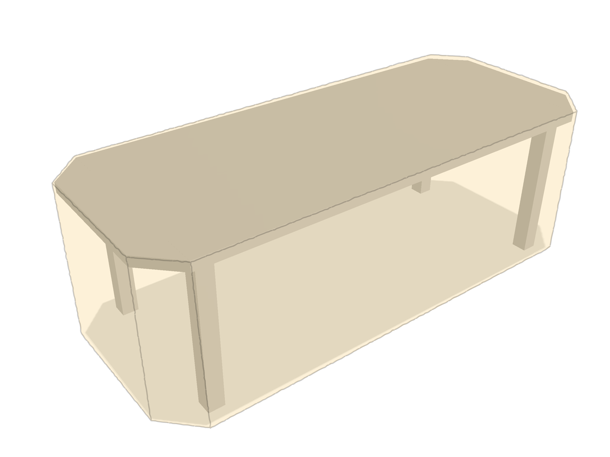Table de jardin octogonale en Membrane PVC 670gr/m² Beige ral 1015