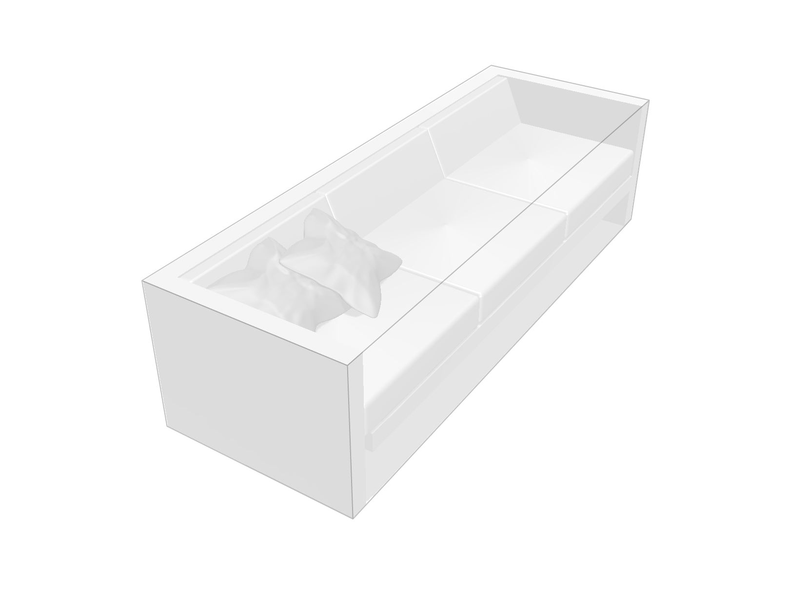 Canapé de jardin en Membrane PVC 670gr/m² Blanc RAL 9016
