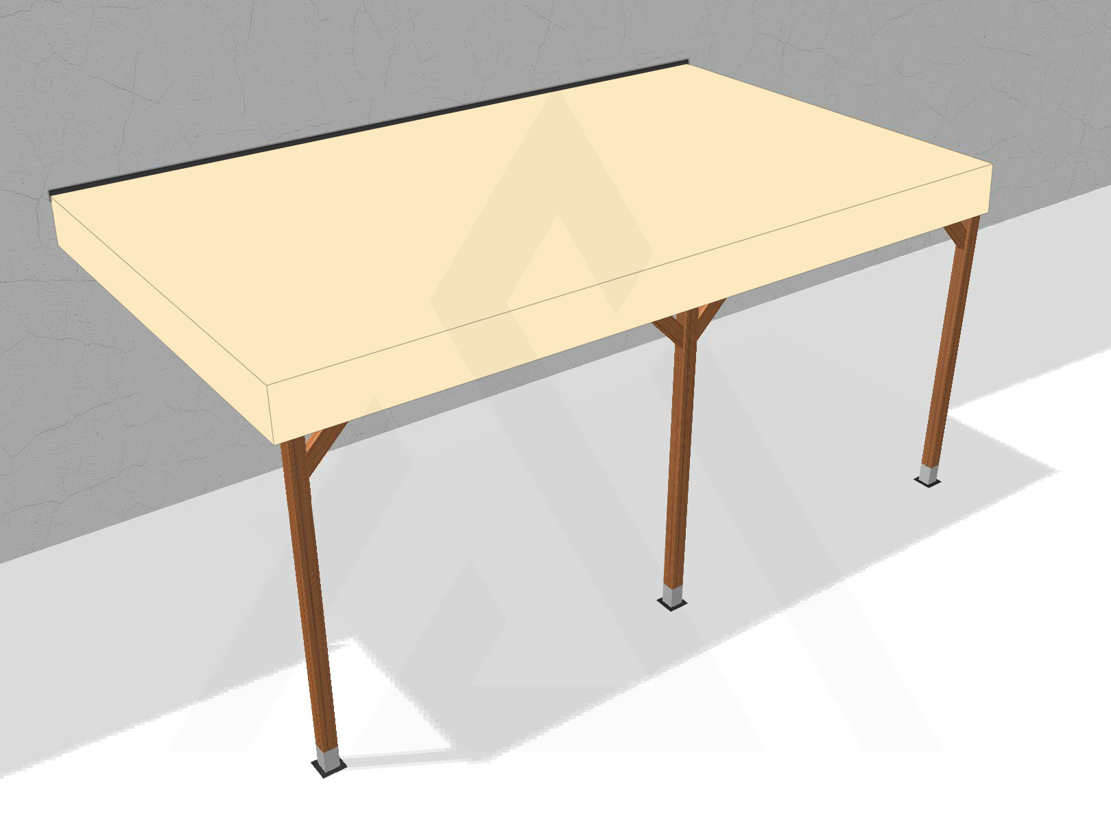 Bâche pour pergola bois murale sans débord en Membrane PVC 670gr/m² Beige ral 1015