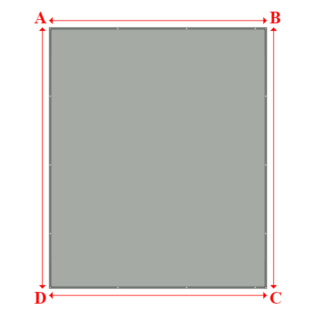 Bâche plate rectangle sur mesure en Membrane PVC 670gr/m² Gris clair RAL 7038 - 5.00x6.00m