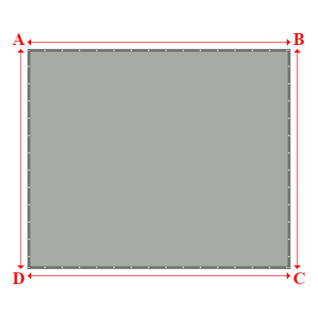 Bâche plate rectangle sur mesure en Membrane PVC 670gr/m² Gris clair RAL 7038 - 5.00x4.18m