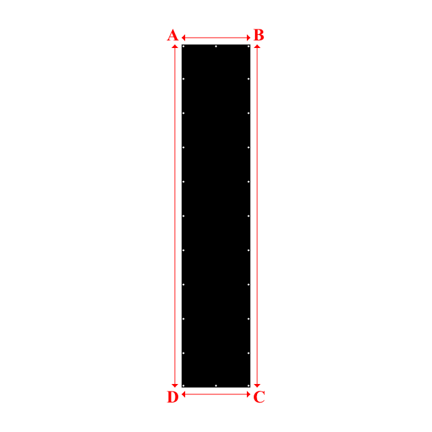 Bâche plate rectangle sur mesure en   - 1.00x5.00m