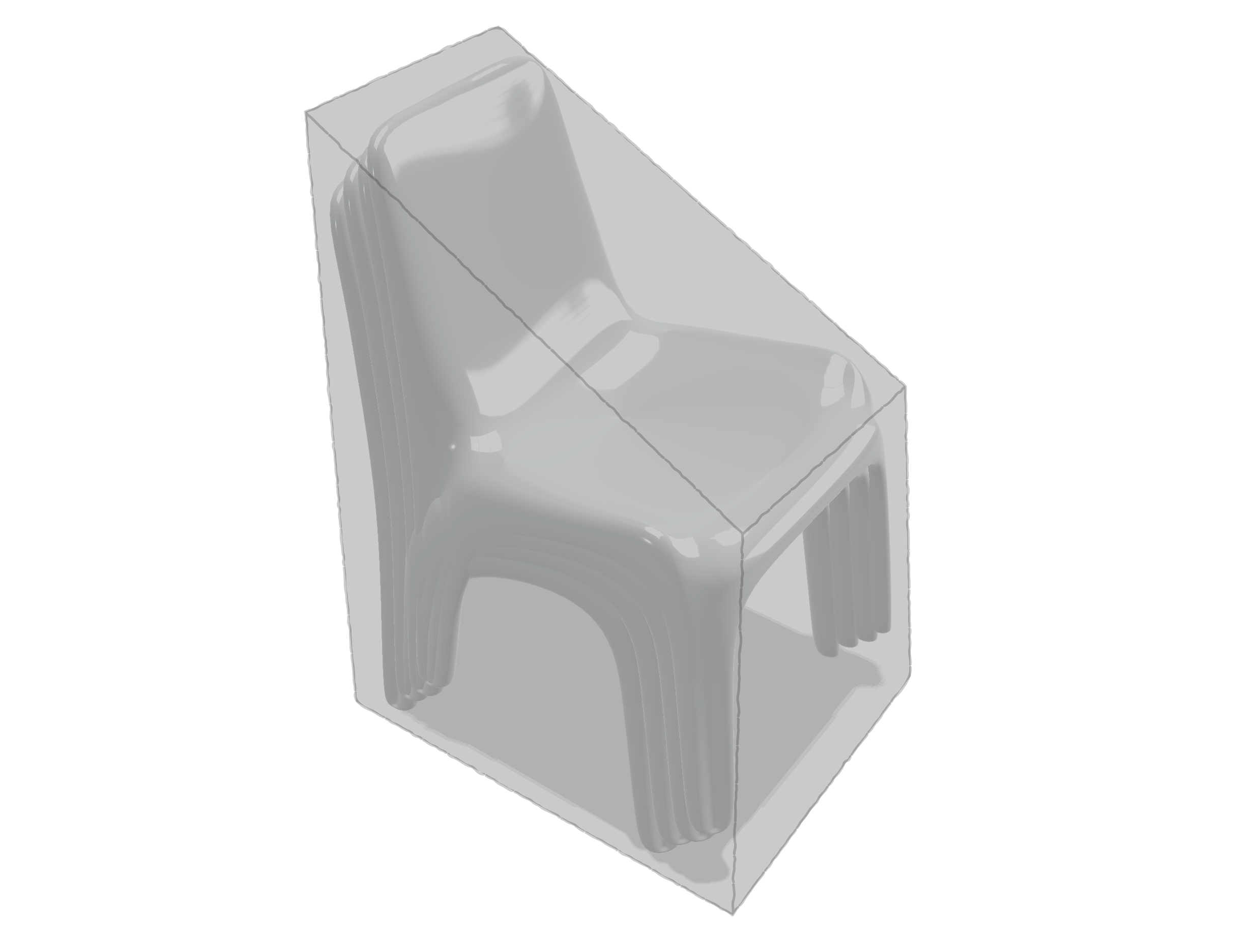 Chaise de jardin en Membrane PVC 670gr/m² Gris clair RAL 7038