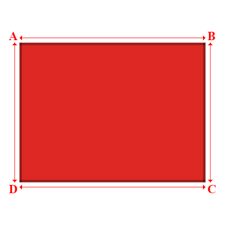 Bâche plate rectangle sur mesure en Membrane PVC 670gr/m² Rouge RAL 3002 - 4.00x3.00m