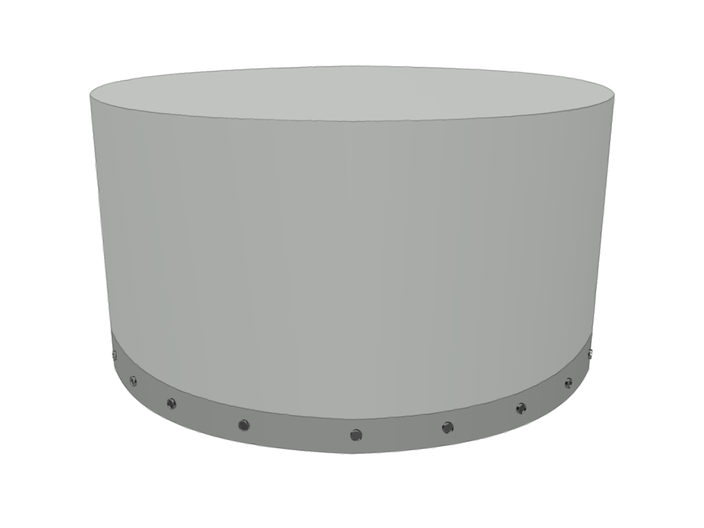 Housse Ronde en Membrane PVC 670gr/m² Gris clair RAL 7038