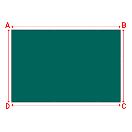 Bâche plate rectangle sur mesure en Membrane PVC 670gr/m² Vert industrie RAL 6026 - 6.00x4.00m