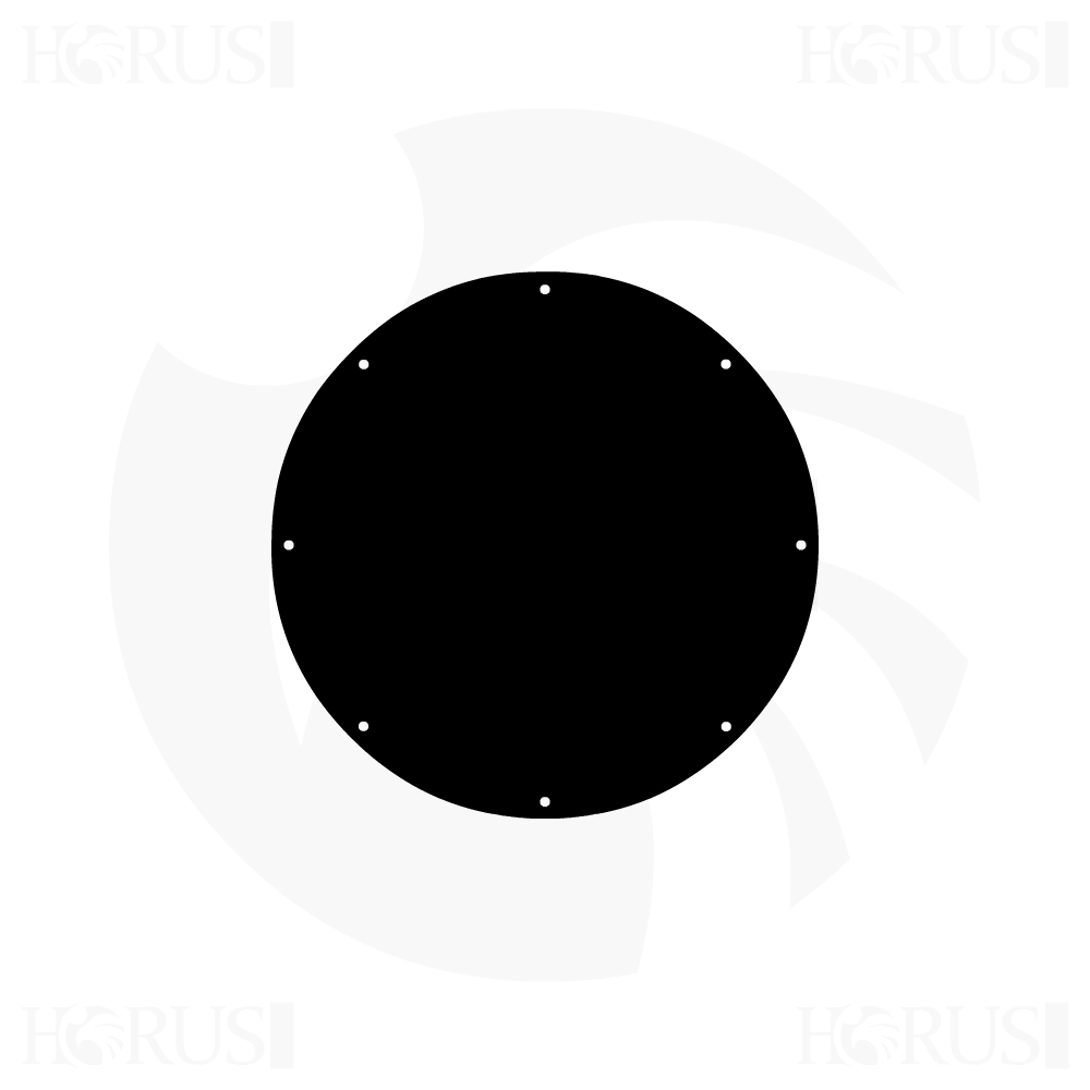 Bâche plate ronde en Membrane PVC 670gr/m² Noir RAL 9005 d'une diamètre de 2m