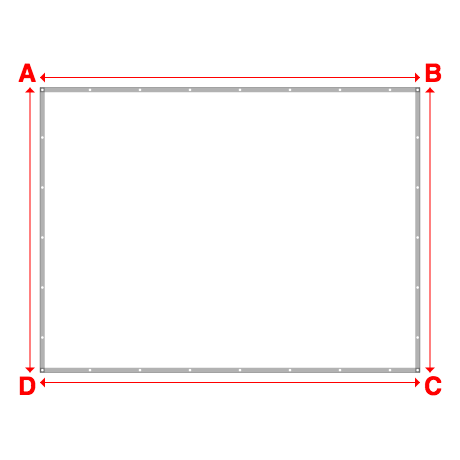 Bâche plate rectangle sur mesure en Membrane PVC 670gr/m² Blanc RAL 9016 - 4.00x3.00m
